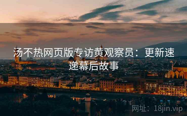 汤不热网页版专访黄观察员：更新速递幕后故事